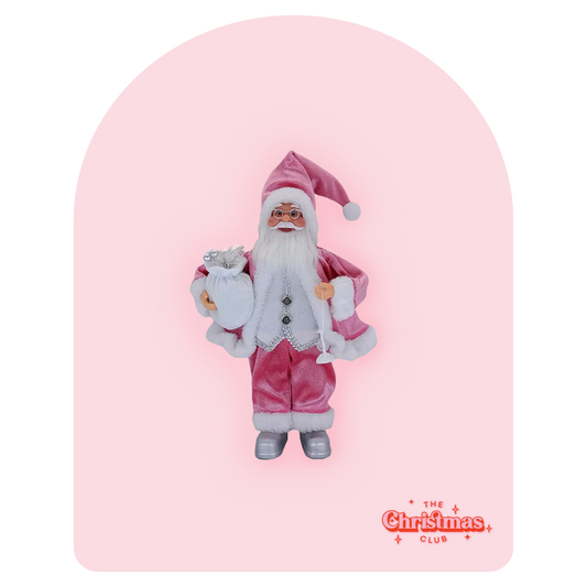 Pink Santa Ornament